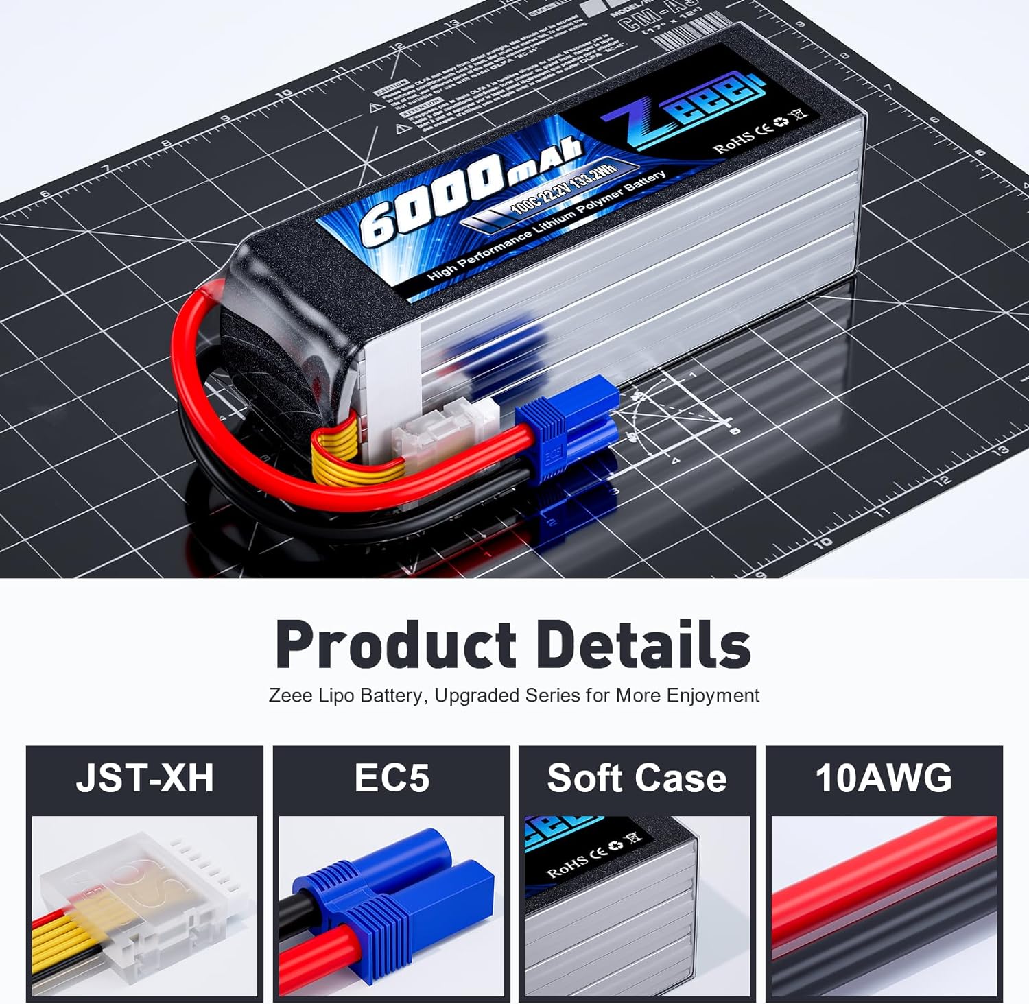 Zeee 6S 6000mAh Lipo Battery 2 - 6S Lipo Battery 22.2V 5000Mah 评论和价格